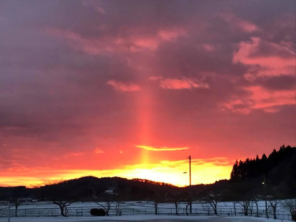 天栄村の夕焼け