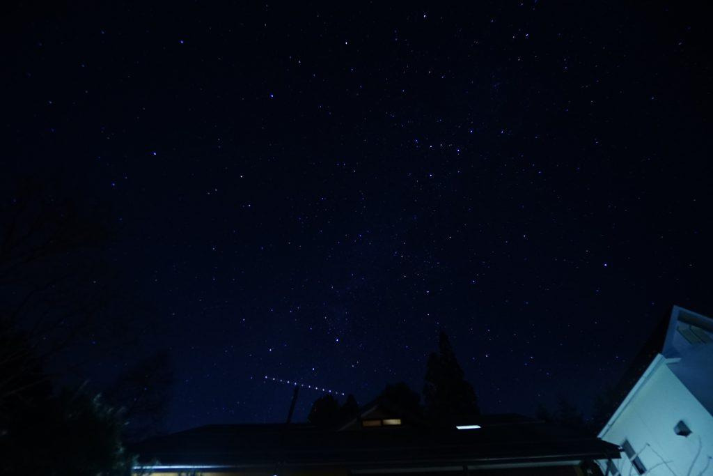自然学校から見える澄み渡った星空